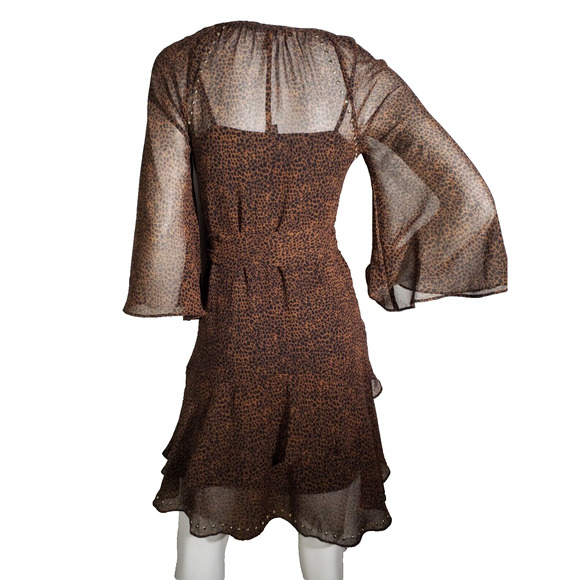 White House Black Market Animal Print Two Piece Dress Size XXS - Picture 4 of 6